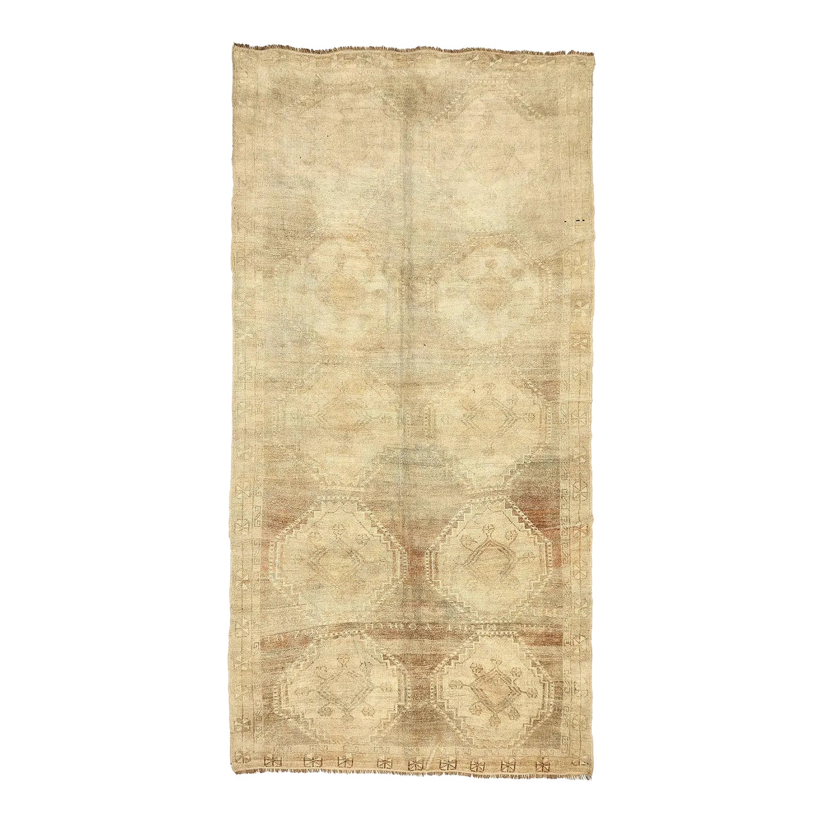 Mid 20th Century Vintage Washed Out Turkish Kars Rug | Chairish