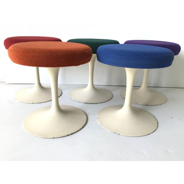 Mid-Century Modern Knoll Eero Saarinen Tulip Stool Set For Sale - Image 3 of 11