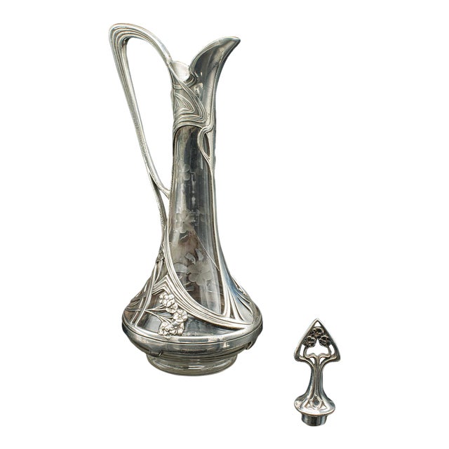 1900's Antique Art Nouveau Decanter For Sale