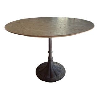 Rh 42” Round Dining Table With Rh Chrysanthemum Cast Iron Base For Sale