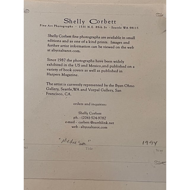 Shelly Corbett “Medusa” Signed Limited Edition Fine Art Photograph, 1994 For Sale - Image 10 of 10