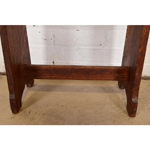 Lakeside Craft Shops Mission Oak Arts & Crafts Footstool, Circa 1900 For Sale In South Bend - Image 6 of 10