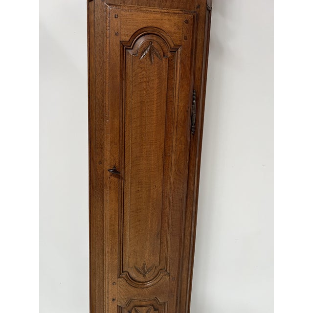 Louis XV Carved Oak Grandfather Clock, 18th Century For Sale - Image 6 of 17