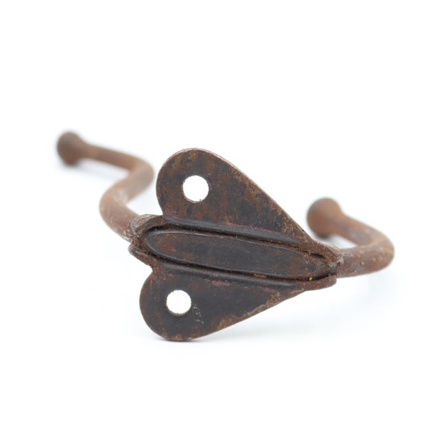 Vintage Japanned Cast Iron Double Arm Wall Hook For Sale - Image 4 of 4