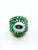 Bochic “Orient” Vintage Emerald & Tahiti Pearl Ring Set In 18K Gold & Silver For Sale - Image 4 of 11