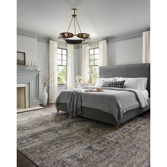Gray Jean Stoffer x Loloi Katherine Graphite / Jade 9'-6" x 9'-6" Round Area Rug For Sale - Image 8 of 9