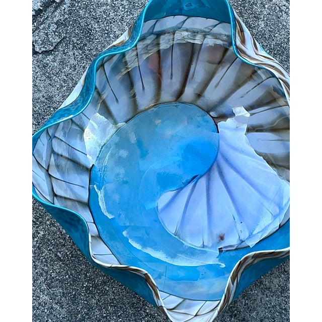Late 20th Century Vintage Italian Glass Bowl After Murano For Sale - Image 5 of 12