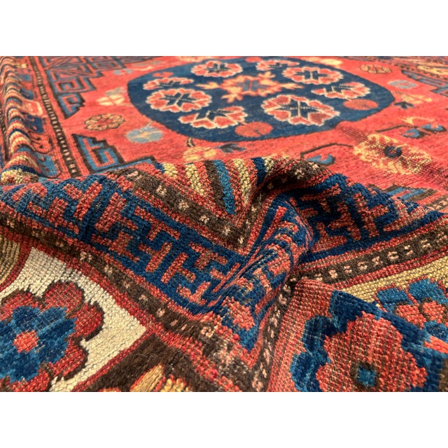 Brick Red Nazmiyal Collection Antique East Turkestan Khotan Rug For Sale - Image 8 of 9