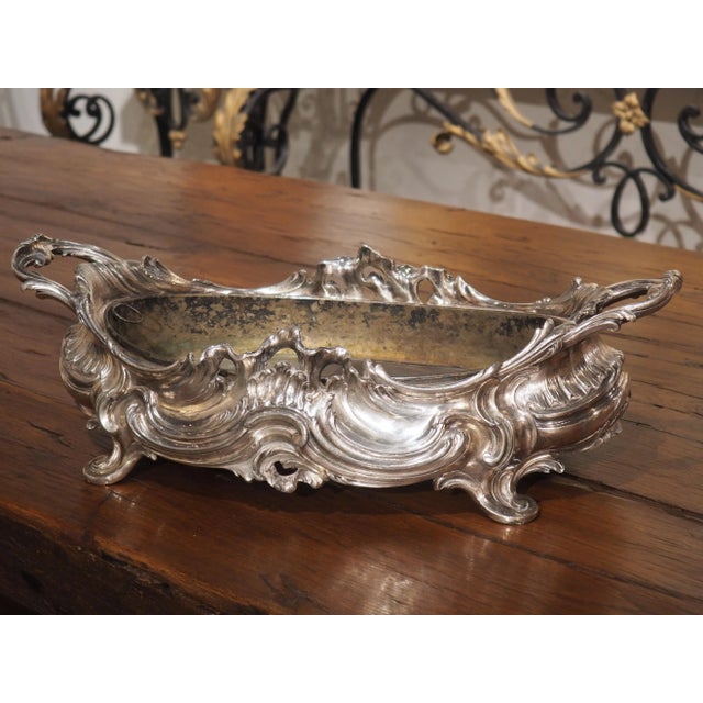 Circa 1900 Silvered Bronze Table Jardiniere From France For Sale - Image 10 of 13