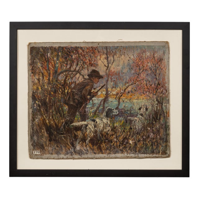 Frederick Thomas Daws, Antique Hunting Scene, Oil on Canvas, 1923, Framed For Sale