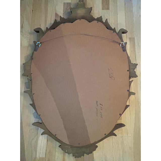Wood Mid 20th Century Gilded Hollywood Regency Rococo Style Mirror For Sale - Image 7 of 11