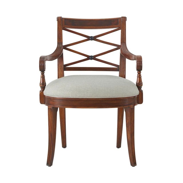 Regency Style Mahogany Armchairs- Set of 2 For Sale In Greensboro - Image 6 of 8