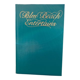 Palm Beach Entertains Tiffany Blue and Gilt Cookbook From 1976 For Sale
