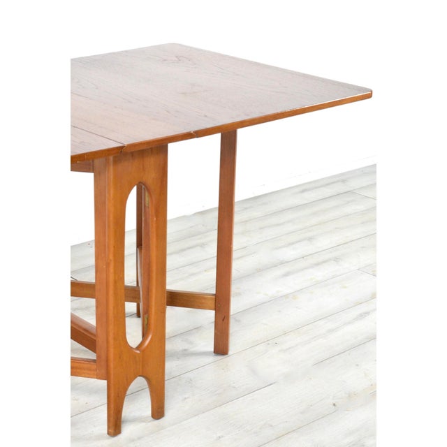 1960s Mid-Century Modern Teak Drop-Leaf Dining Table, 1960s For Sale - Image 5 of 9