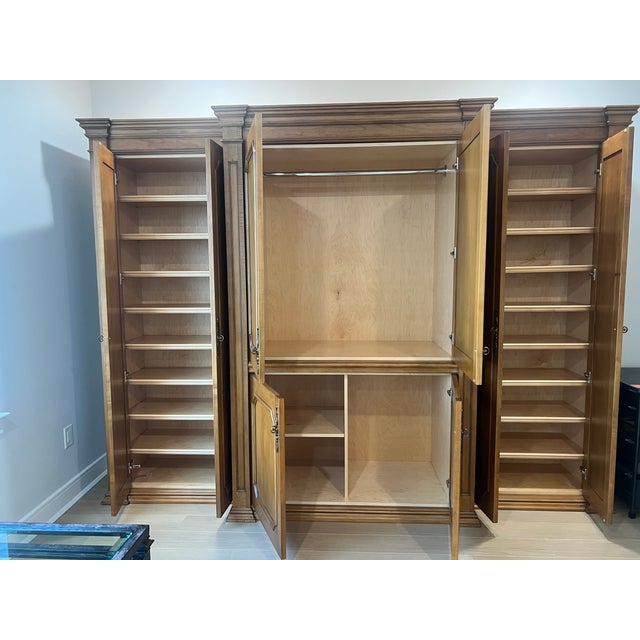 Wood Large Custom Made Wardrobe Unit/Armoire System For Sale - Image 7 of 10