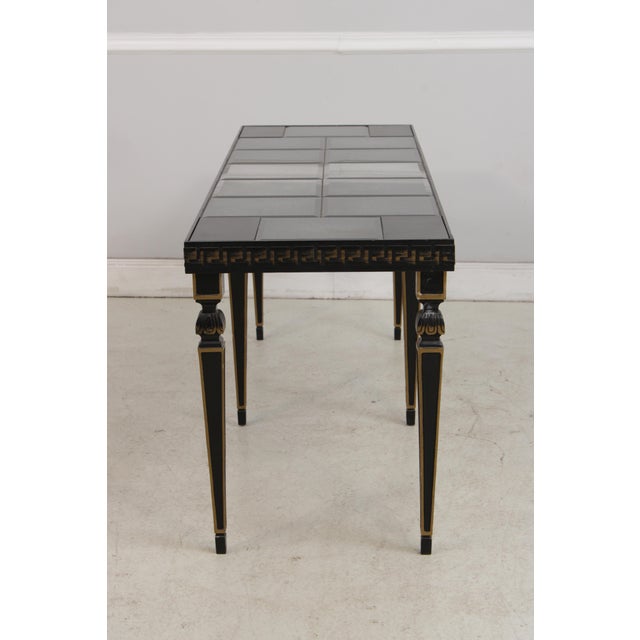 Neoclassical Neoclassical Ebony & Smoked Mirror Top Console Table For Sale - Image 3 of 14