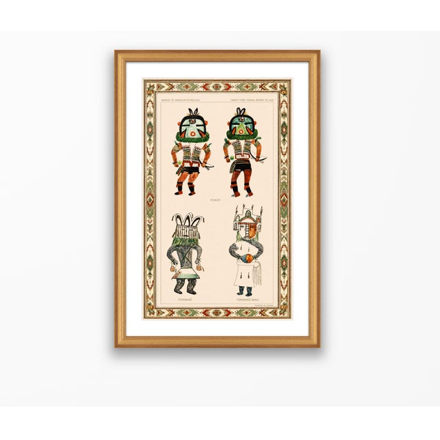 Atelier Aria Lumae Hopi Kachina Ritual Figures Companion Three Piece Gallery Board Set 18" X 27" For Sale - Image 18 of 18