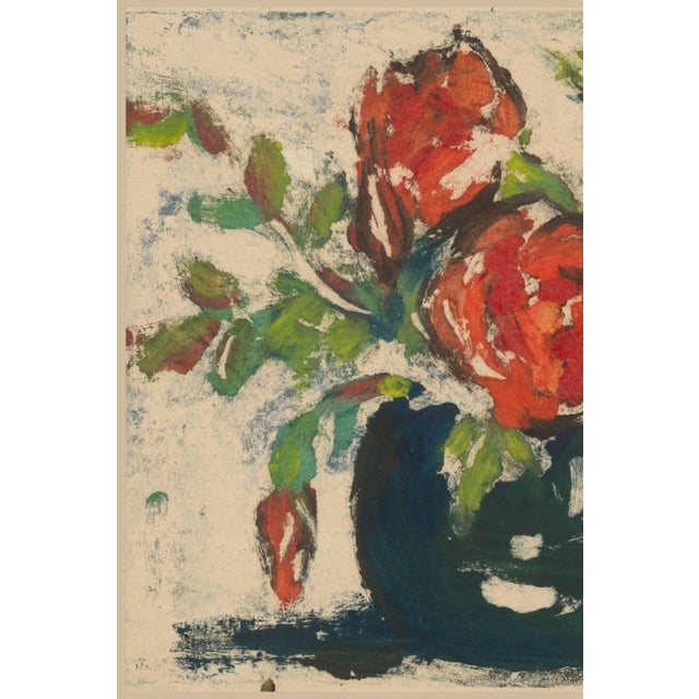 Not Yet Made - Made To Order 1930 Vintage Red Flowers in a Vase Art Print by Zolo Palugyay - 14" X 11" For Sale - Image 5 of 7