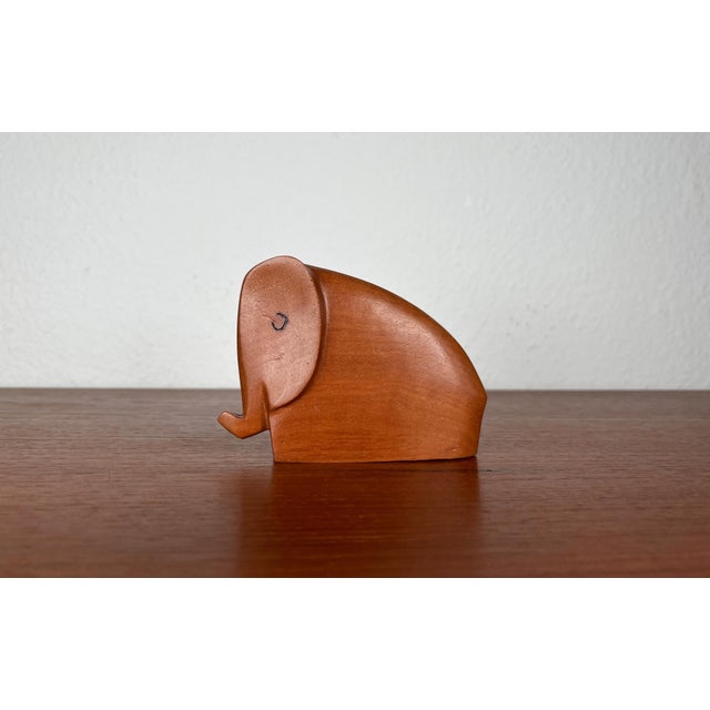 Brown Mid-Century Teak Elephant Figurine, 1960s For Sale - Image 8 of 17