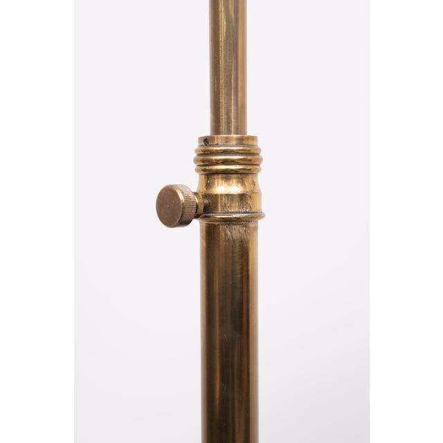 Classic Brass Floor Lamp with Curved Neck, 1950s For Sale - Image 6 of 11