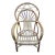 Late 20th Century Vintage Italian Rattan and Wicker Fan Back Chair For Sale