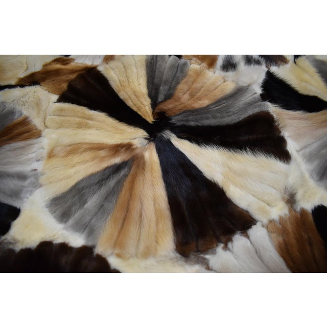 Tan Late 20th Century Handmade Mink Queen Size Quilt With Velvet Underside For Sale - Image 8 of 11