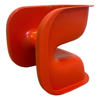 Multifunctional Children's Chair in Orange by Johannes Foersom & Peter Hiort Lorenzen for Cado For Sale