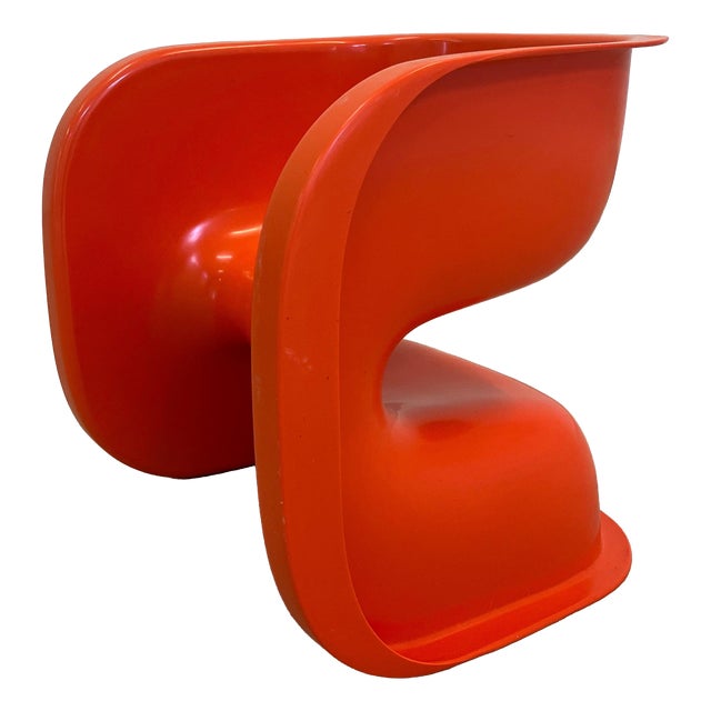 Multifunctional Children's Chair in Orange by Johannes Foersom & Peter Hiort Lorenzen for Cado For Sale