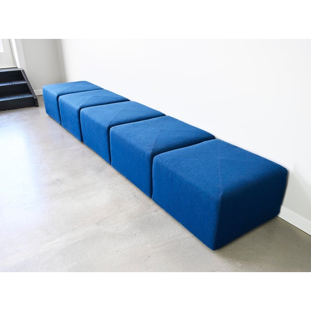 Textile Modular Upholstered Sistema 61 Cube Seating by Giancarlo Piretti for Anonima Castelli - Set of 5 For Sale - Image 7 of 15