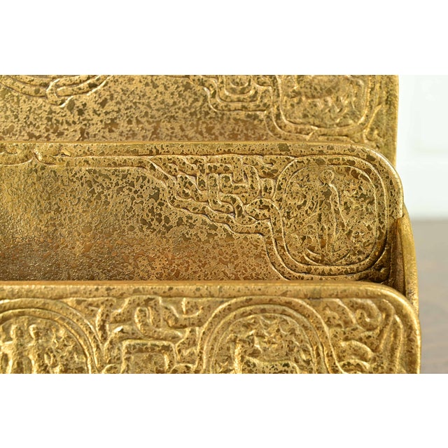 Bronze Tiffany Studios New York Zodiac Pattern Bronze Doré Letter Rack For Sale - Image 8 of 15