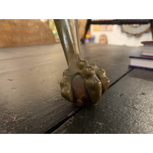 19th Century Claw Foot & Ball Twist Columnar Wheel Motif Side Table For Sale - Image 10 of 13