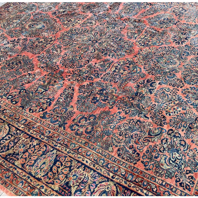 Antique Persian Sarouk Carpet, Garden Design For Sale - Image 10 of 12