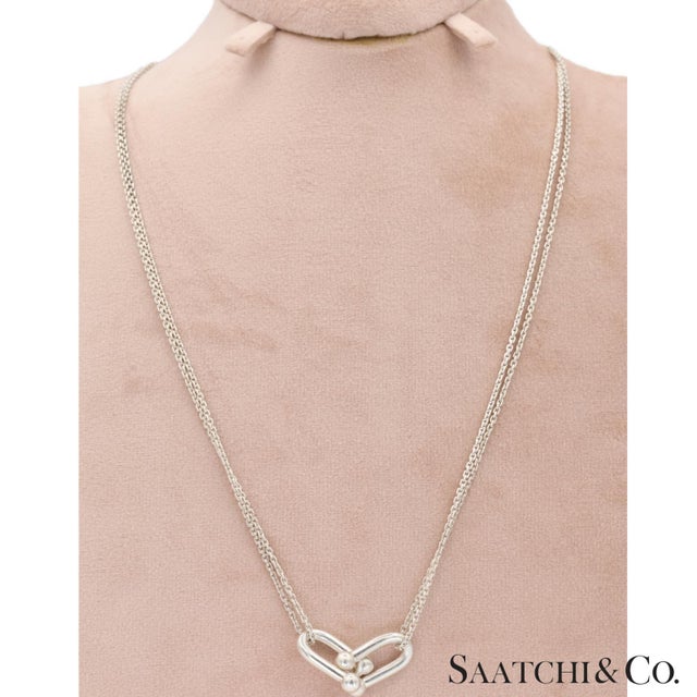 Tiffany & Co. Hardware Large Double Link Pendant Necklace Sterling