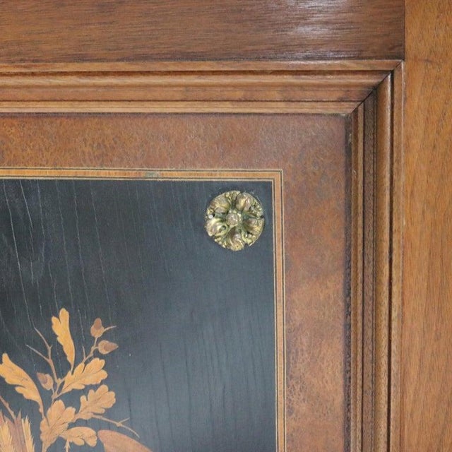 Late 19th Century Antique Renaissance Revival Carved Walnut & Ormolu Credenza With Marquetry C1880 For Sale - Image 5 of 18