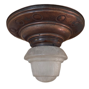 Art Nouveau Copper and Glass Ceiling Light, 1920s