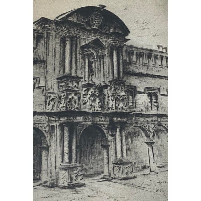 Early 20th Century European Architecture Drypoint Etching C.1930 For Sale In San Francisco - Image 6 of 9