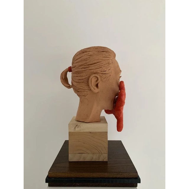 Santo Allego, L'urlo (Femminicidio), Partially Painted Terracotta, 2014 For Sale - Image 6 of 9