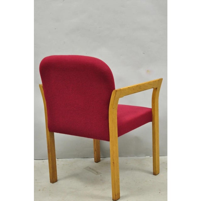 Vintage Gunlocke Mid Century Modern Oak Wood Stacking Arm Chairs - Set of 4 For Sale - Image 12 of 16