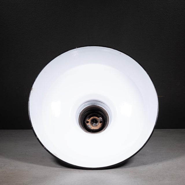 ABOUT Original green industrial pendant light. This classic warehouse shade features a glossy forest green enameled...