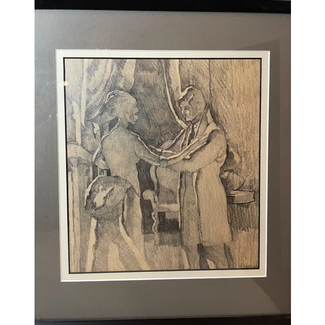 Up for sale is a nice quality vintage original Syd Stirling figural pencil drawing done in the 1970's. It's done with an...