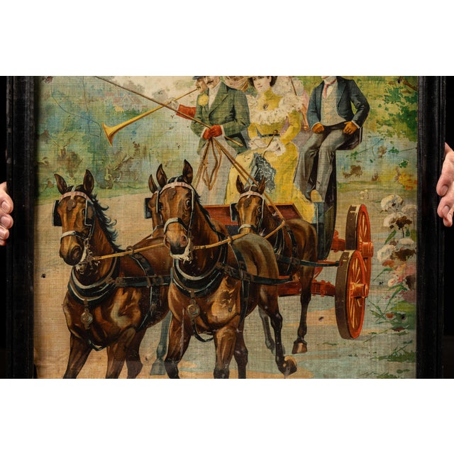 Early 20th Century Framed Pre-Prohibition "Driving Club" Rye Whiskey Tin Litho Sign For Sale - Image 5 of 7