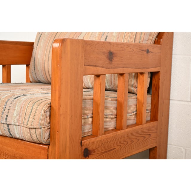 Mid-Century Modern Knotty Pine Lounge Chair With Southwest Upholstery, Circa 1960s For Sale - Image 10 of 14