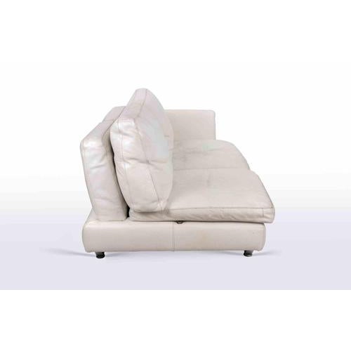 Vintage White Leather Sofa Set, Italy, 1970s, Set of 2 For Sale - Image 6 of 11