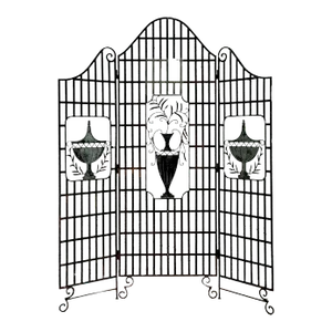 Vintage French Regency Wrought Iron Urn Folding Screen