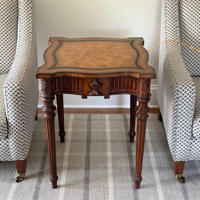 Maitland Smith Leather Top Table For Sale - Image 11 of 12