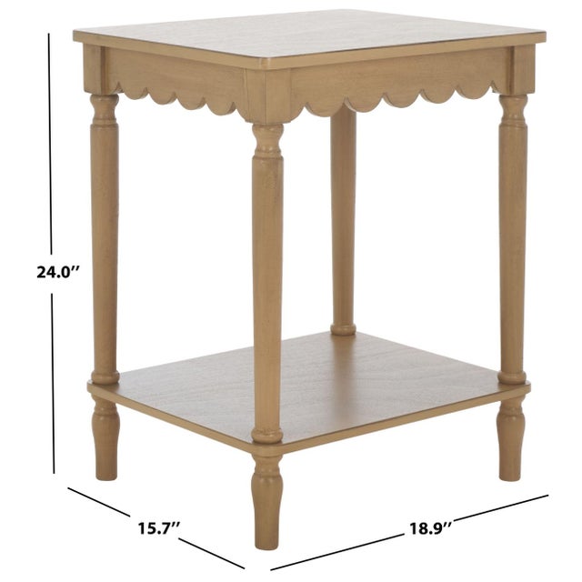 Contemporary Heaven Scalloped Accent Table in Desert Brown For Sale - Image 3 of 8
