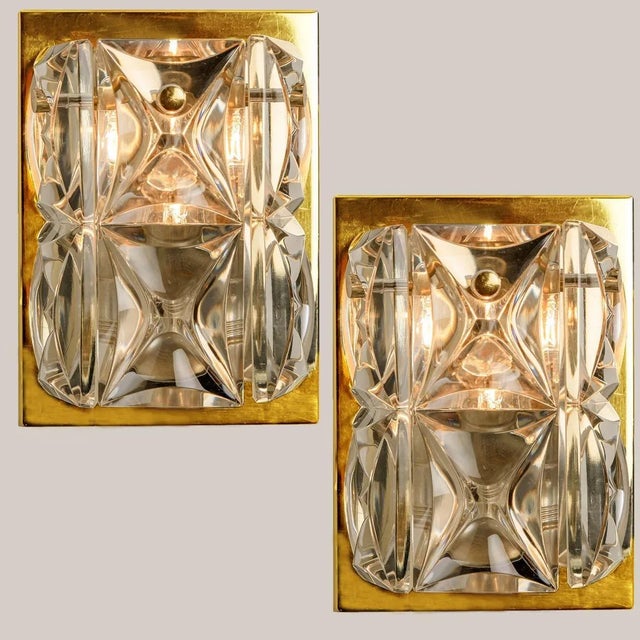 A pair of wall light fixtures by kinkeldey, germany, manufactured in the mid century, circa 1970 (late 1960s or early...