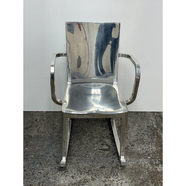 Metal Philippe Starck for Emeco Hudson Rocking Arm Chair For Sale - Image 7 of 12