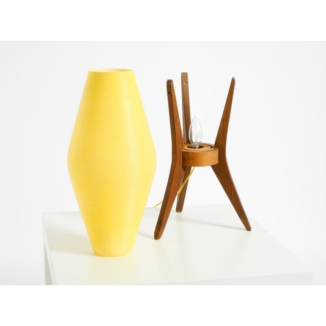 Mid-Century Modern Tripod Wooden Table Lamp with Plastic Shade by Regina Leuchtvase, 1950s For Sale - Image 17 of 18