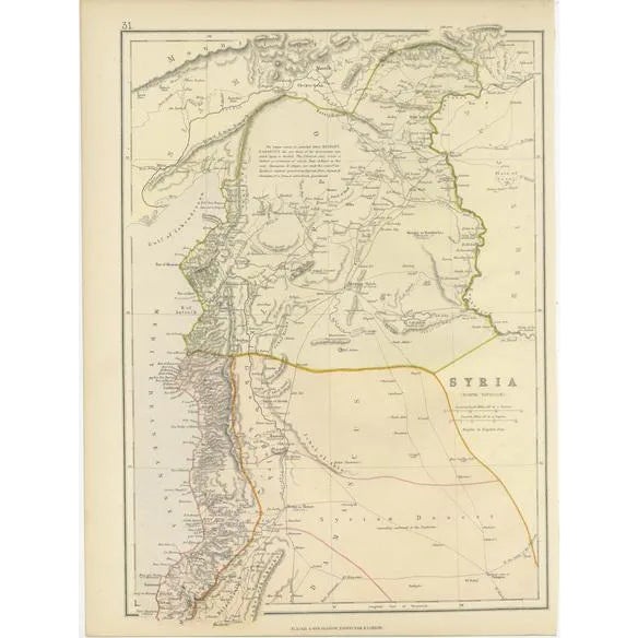 Map of The Northern Division of Syria, 1882 For Sale